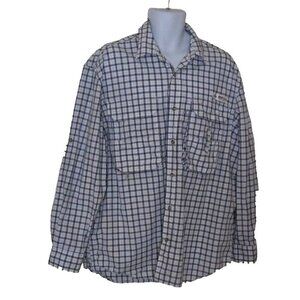 MAGELLAN sportswear MEN'S VENTED cotton plaid SHIRTLONG ADJ. SLEEVES size XL